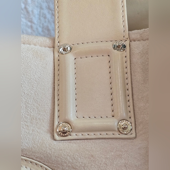 Chanel Sparkle Tote Suede Beige Leather Shearling Chain Cream Purse Shoulder Bag - Picture 15 of 16